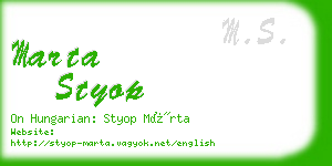 marta styop business card